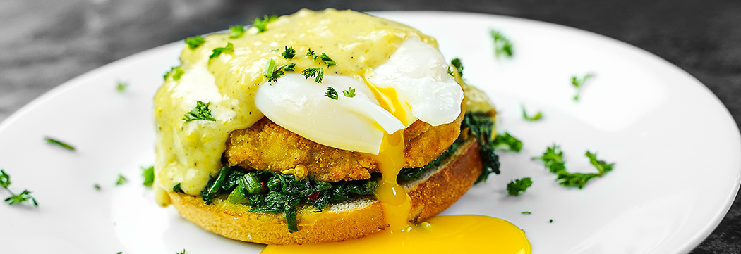 Chicken and Eggs Benedict with Hollandaise Sauce