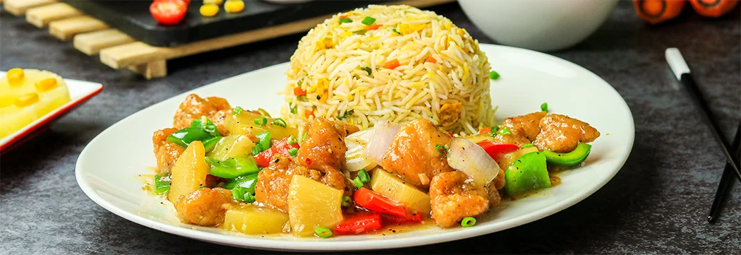 Pineapple Chicken with Fried Rice